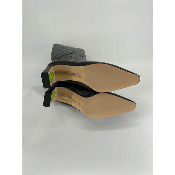 Sam Edelman 9.5 Black Sylvia Leather HeeledKneeHigh BootsPointedToe-ATHLETIC FIT - Picture 9 of 10